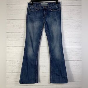 Joes Womens Blue Jeans Size W28 Bootcut Low Rise embroidered Medium Wash READ